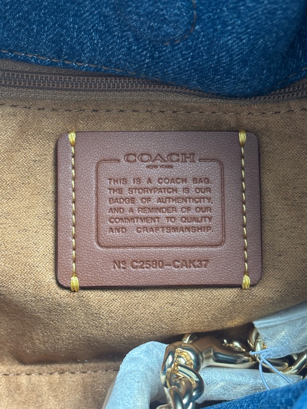 NWT Coach Faye Denim Blue Shoulder Bag - Picture 7 of 8